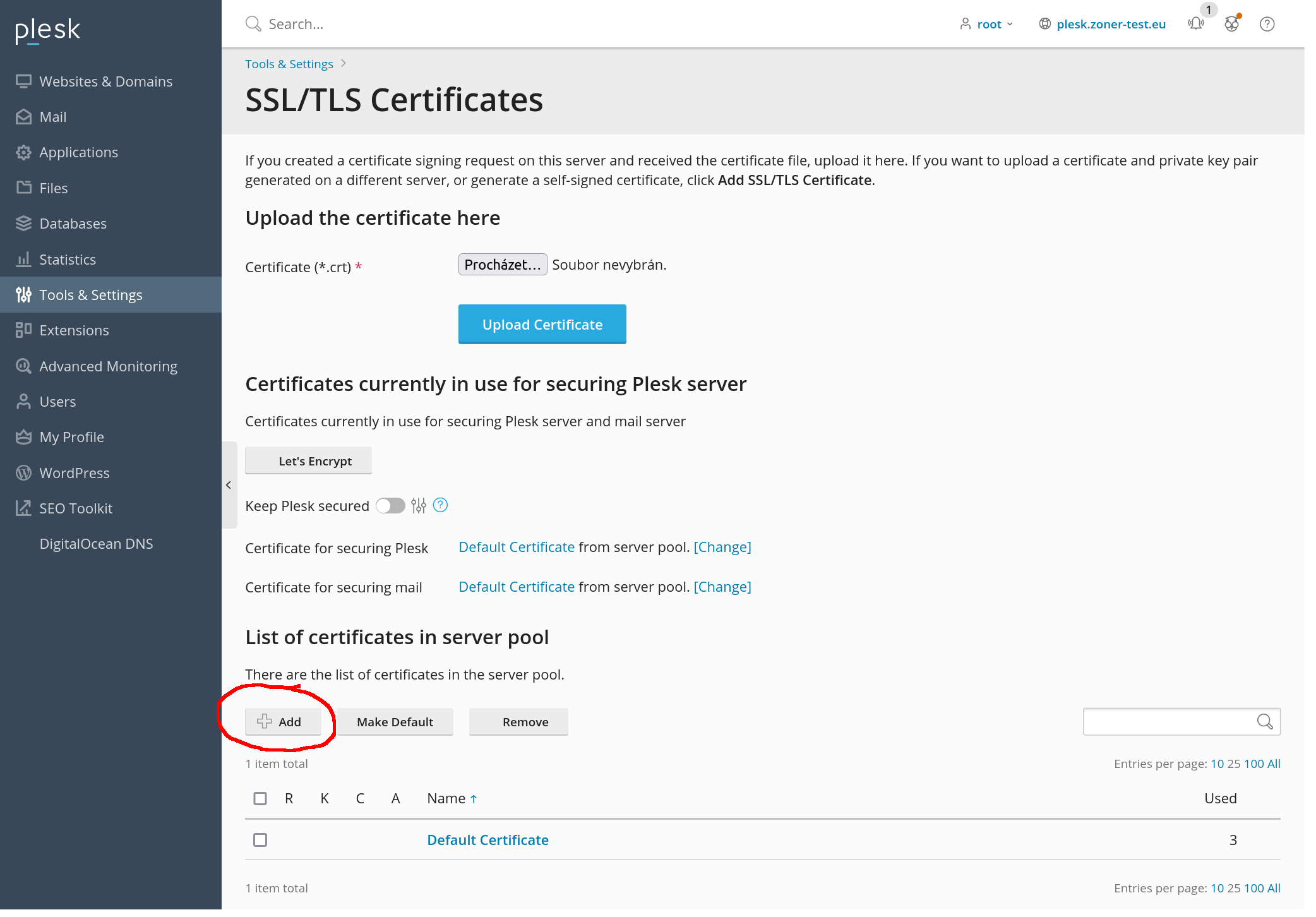 Installing A Tls Certificate On Plesk